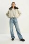 Women's Mobile Fur Collar Zippered Cashmere Beige Jacket - 6