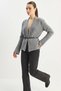 Women's Belt Detailed Knitwear Anthracite Cardigan - 6