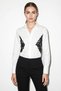 Women's White Shirt with Lace Detail at the Waist and Tie at the Back