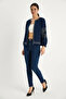 Women's Embroidery Detailed Summer Muslin Navy Blue Jacket - 3