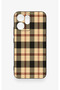 Oppo Reno 14F Compatible Cream Plaid Pattern Silicone Case - 2