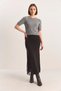 Women's Lace Detailed Slit Maxi Knitwear Black Skirt - 2