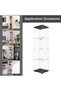 LFT HUIMEI2Y 4-Tier Glass Display Cabinet with Lock, Display Case Black | Single-Door Tempered Glass Showcase for Collectibles, Figures, and Decor; Curio Cabinet for Living Room, Bedroom, Office - 5