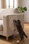 Pet Handmade Cat Scratching Mat with Toys, 100% Cotton Rope, White - 7