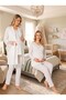 New Season Ecru Velvet Winter Special Design Long Sleeve Maternity Pajama Set with Easy Breastfeeding Feature - 5