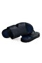 Dark Blue Color Laceless Genuine Leather Men's Slippers - 2