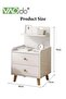 Nightstand with 2 Drawers, Modern Bedside Table with Open Wood Shelf, Minimalist Side Table, End Table Easy to Assembly for Bedroom Living Room Small Space White - 3