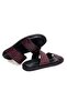 Burgundy Color Laceless Genuine Leather Men's Slippers - 2