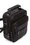 Men's Black Steel Case Genuine Leather Hand and Shoulder Bag with Adjustable Strap (Medium Size) and Wallet - 5