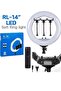 -14 LED Ring Light 14 Inch Soft Ring Light for Smartphones YouTube TikTok Videos with Tripod & 3 phone Holders - 3