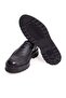 Black Color Lace-Up Genuine Leather Men's Shoes - 3
