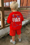 Boy's Back Printed T-Shirt and Shorts Set Red - 3