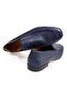 Dark Blue Color Laceless Genuine Leather Leather Sole Men's Shoes - 2