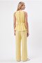 Women's Giselle Blouse Trousers Lemon Yellow Woven Bottom Top Set - 5