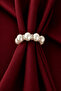 12 Premium Detailed Ringed Napkin Rings with Cream Pearls - 5