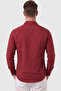 Men's Burgundy Relaxed Fit Wrinkle Textured Non-Iron Summer Shirt 2602608 - 4