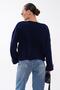 Women's Knitted Loose Sweater with Button Detail on Sleeves 265015 - - 5