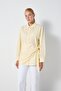 Women's Yellow Oversize Poplin Shirt with Scarf 31087 - 7