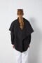 Women's Black Oversize Poplin Shirt with Scarf 31087 - 4