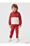 Red Color Blocked Baby Boy Sweatshirt and Sweatpants - 3