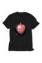 Vintage Botanical Pomegranate Pattern Print T-Shirt - Black - 5
