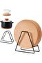 5-Pack Cork Trivet,Round Coasters with Holders,Extra Thick,Reusable,Multifunctional for Hot Kitchenware,Pans,Kettles,7.5inches