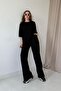 Black Modal Blouse and Pants Set - 2