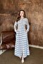 Blue Pleated Plaid Dress