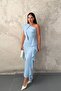 Blue Volan Piece Dress