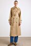 Removable Scarf Water-Repellent Trench Coat Kamel 6887