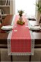Red Gingham Runner Stain Resistant Water Repellent Kitchen Living Room Tablecloth Runner - 5