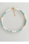 White & Blue-Green Cat's Eye Necklace - 3