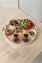 48 cm Round Metal Tray with Wooden Handle Breakfast Tea Coffee Presentation Tray