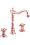 Koç 3 Hole Lavabo Batarya Rose– Retro Classic Design Double Handle Decorative Sink Faucet - 2