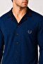Men's Large Size Cotton Comfortable Patterned Buttoned Long Sleeve Pajama Set - 2