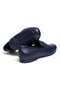 Dark Blue Shilingir Dark Blue Color Laceless Genuine Leather Men's Shoes - 2