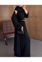 Extra Lycra 3-Piece Cardigan Wide Leg Suit Black - 3