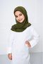 Olive Green Hijab for Kids – Simple Modest Islamic Headscarf for Girls, Full-Coverage Kids Hijab for Muslim Kids - 2