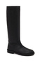 Women's Black Leather Boots Wf160014Df - 8