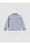 Blue Shirt Collar Embroidered Girls' Jean Jacket - 3