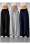 Opportunity Product Women's 3-Pack Black Gray Navy Blue High Waist Wide Leg Sweatpants