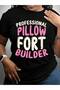 تي شيرت احترافي بتصميم Pillow Fort Builder لطيف للعودة إلى المدرسة باللون الأسود - 7
