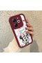 Infinix Smart 8/8 Pro Compatible Case Camera Protector Minnie Pattern Maroon Lover Couple Silicone Phone Case - 2