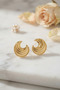 316L Steel Gold Color Moon Model Women's Earrings - 2