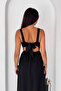 Front-Tied Long Dress Black - 4