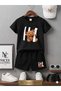 Summer Children's T-Shirt Shorts Unisex (Hi Bear Printed)