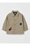 Boy's Beige Plaid Jacket & Pants Set - 3