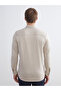 Beige Slim Fit Long Sleeve Men's Shirt - 4