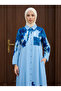 Women's Viscose Patterned Buttoned Pocketed Hijab Shirt Dress - 4