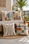 Abstract Rainbow and Lines Patterned 4-Piece Throw Pillow Cover Set - 2